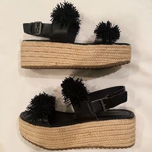 American Eagle Fringe Flatform Espadrille Wedges